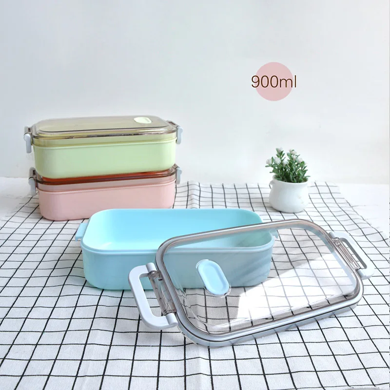 Высокое качество Портативный Ланч-бокс 900 мл Bento box для еды Складная столовая посуда контейнер для еды миска
