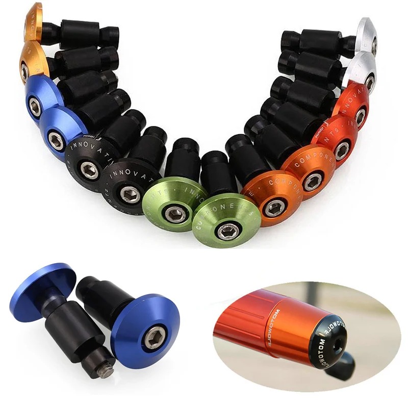 

2Pcs Universal Motorcycle Handlebar Cover Grips End Plug Slider Motorbike Counterweight Handlebar Ends Handle Bar Cap Cover