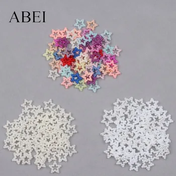 

1000pcs 12mm DIY Star Arts Handmade Crafts ABS Resin Stars Peal Beads Jewelry Finding Phone Nail Decors Garments Loose Bead