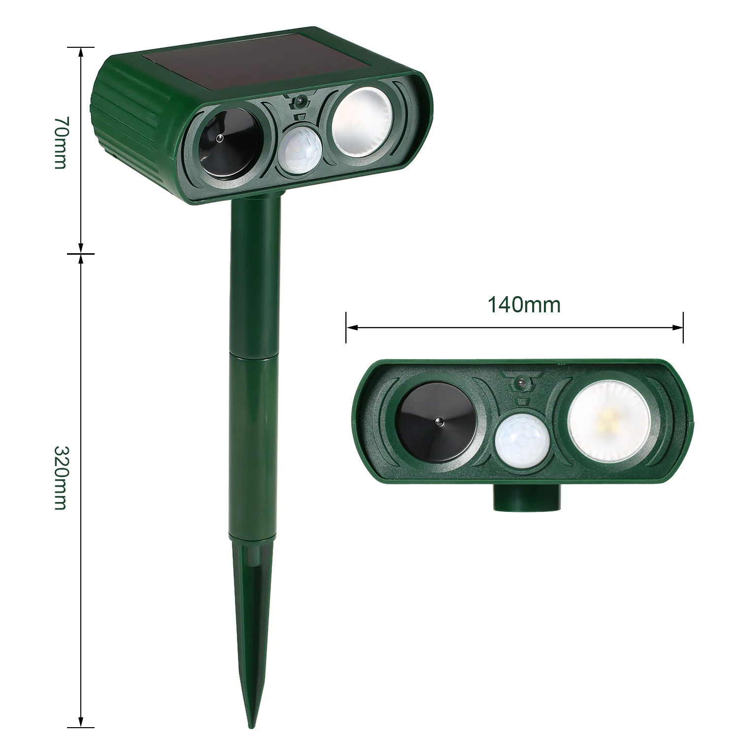 Solar Ultrasonic Repeller Deterrent Pest Cat Dog Fox Deterrent Solar Powered Scarer Repellent Outdoor Garden Tools Repellents