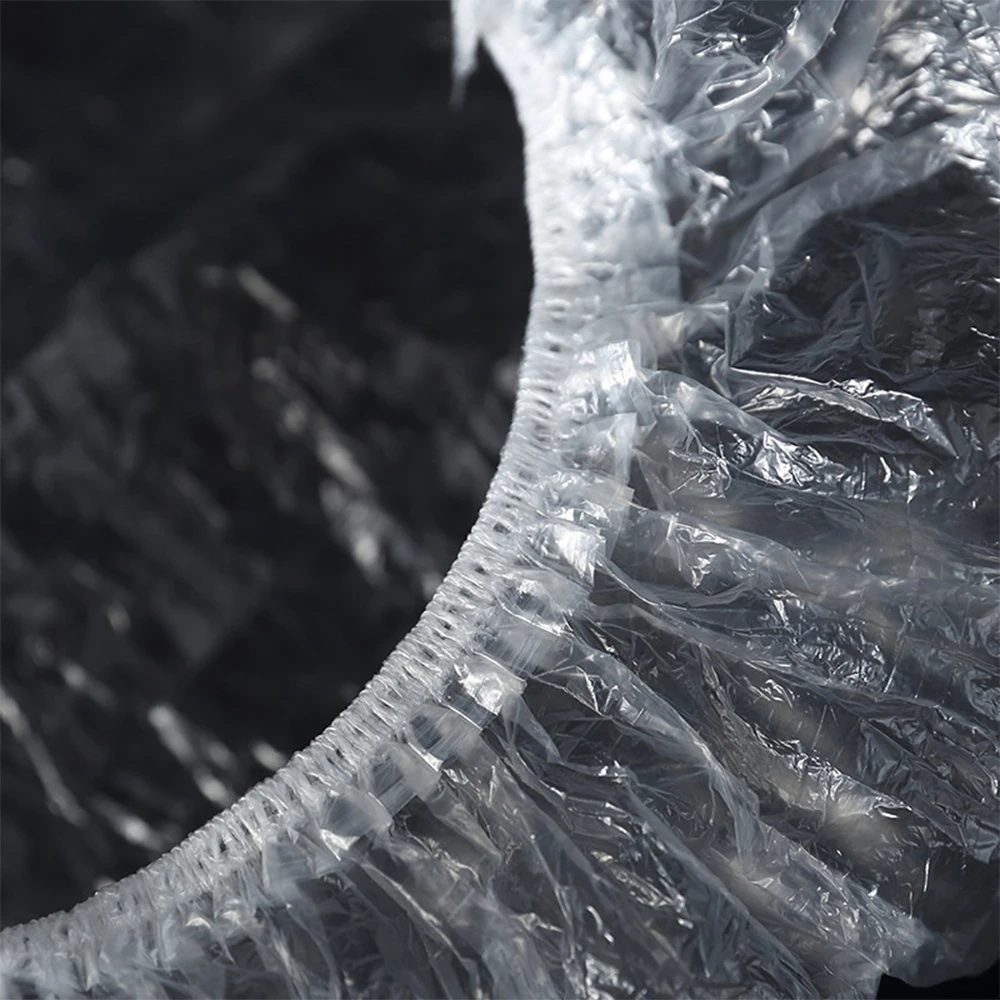 100 шт одноразовые пластиковые колпачки для душа водонепроницаемые прозрачные