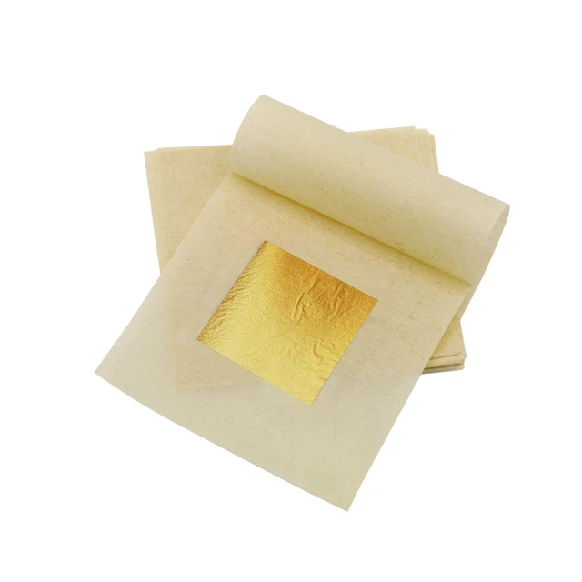 Feuille d'Or Comestible Feuille d'Or 10PCS/lot pour la Décoration de Gâteau  Masque Facial Arts Artisanat Papier Dorure Feuille d'Or à la Maison 