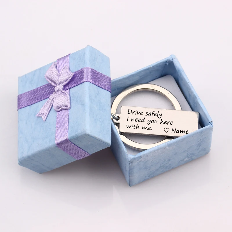 Keychain Jewelry Drive-Safe Engraved-Drive Gifts Customized For Boyfriend Key-Holder
