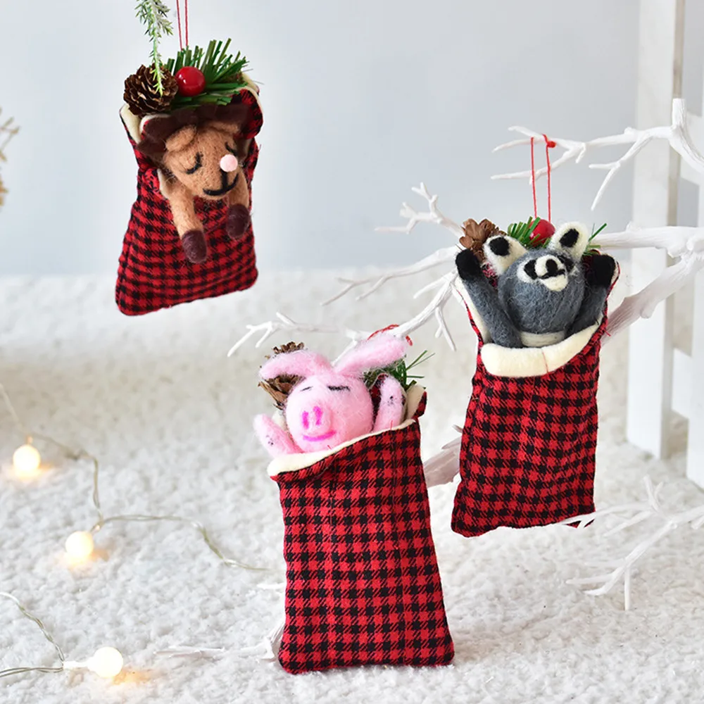 Supplies christmas decorations for home Hot Mini Christmas Candy Bag Wrapping Bags Holiday Party Supplies Natal Xmas Gift