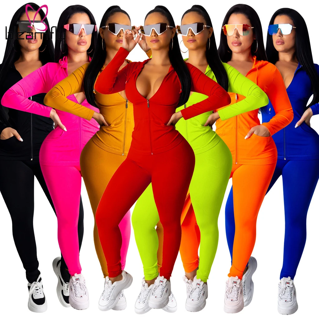 Hooded Jackets 2 Piece Set Women Clothes Autumn Winter Top And Sporting Pants Sweat Suit Two Vocation Outfit Matching Sets |