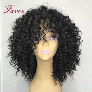 

Short Bob Curly Machine Made Human Hair Wigs Brazilian Remy Hair Machine Wig For Black Women With Baby Hair