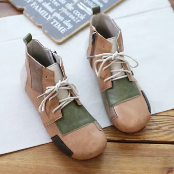 

Round head single boots flat boots 2019 new winter female Martin boots