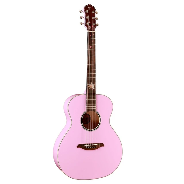 Guitare rose S1 de 40 pouces, 36 pouces, guitare de voyage solide, épicéa,  Folk, cadeau gratuit