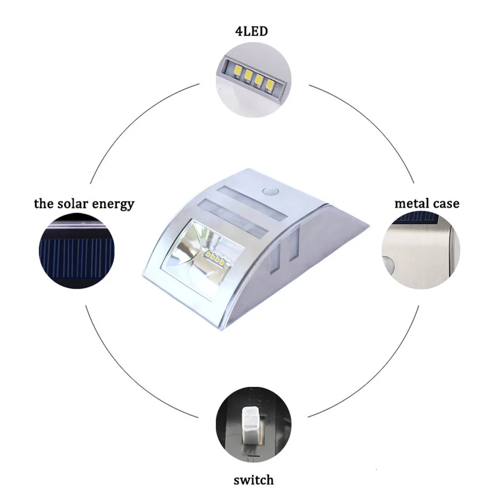 LED Solar Light Solar Garden fence Light 5 LEDS for Wall Patio Pathway, Fence Stairs Stainless Steel Waterproof Outdoor Light with Motion Sensor (1)