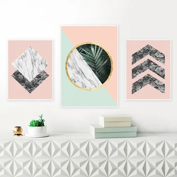 

Pink Natural polygon North American art Canvas Poster Home Wall Decor (No Frame)