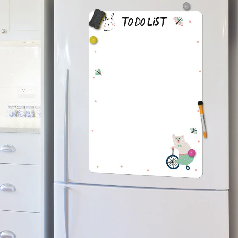 A4 Magnetic Weekly & Monthly Planner Whiteboard Fridge Magnet Flexible Daily Message Drawing Refrigerator Bulletin White Board