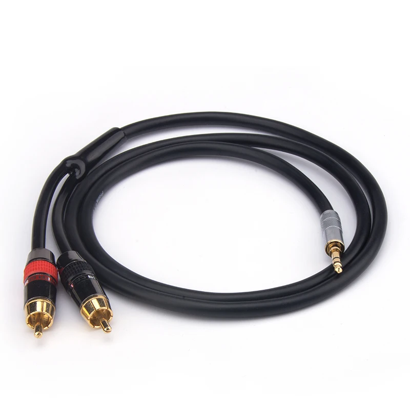 Monster-Cable de Audio HIFI con conector Jack de 3,5mm a 2RCA macho para TV, PC, amplificador, DVD, altavoz