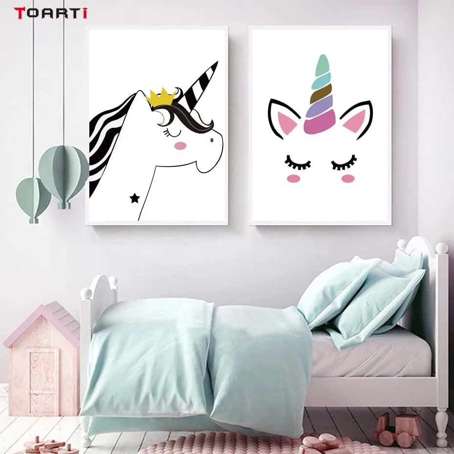 Colored Positive Quote Be The Best Printing Picture Unicorn Canvas Poster For Kids Nursery Room Nordic Home Decoration Funny Art | Дом и сад