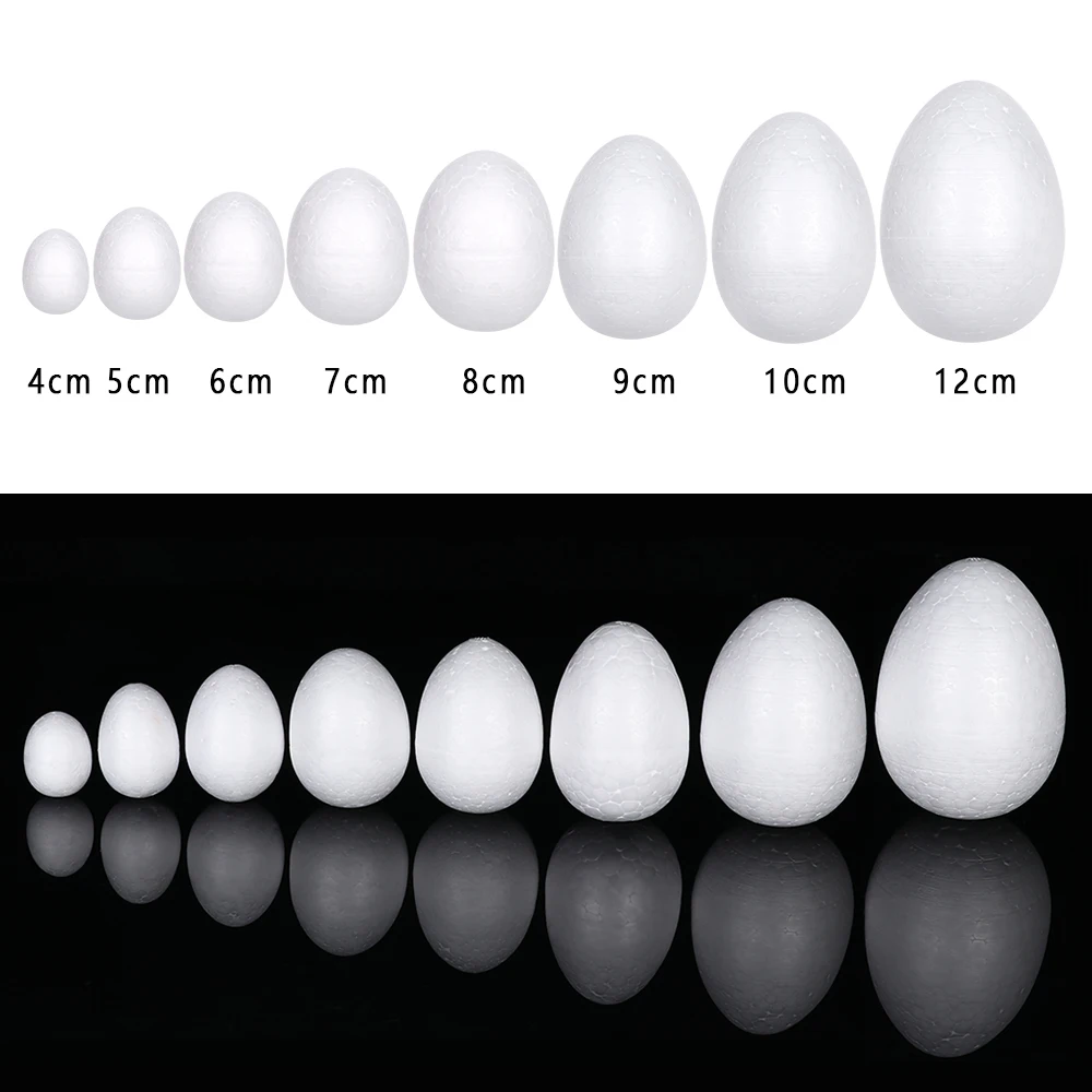 

10pcs/pack Easter Handmade DIY Painting Egg Accessories White Foam Egg Easter Party Supplies Kids Gifts Favors Party Decorations