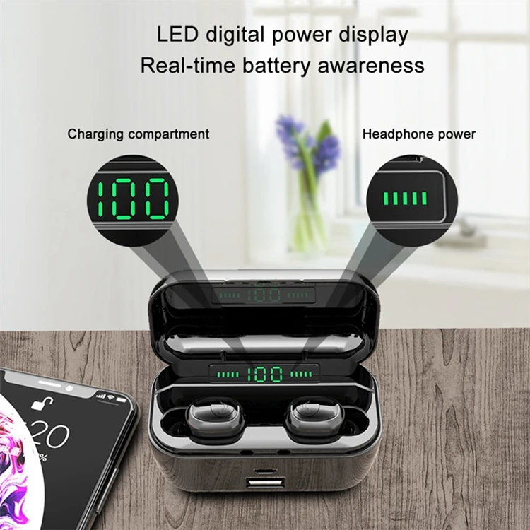 Lyenn G6S Bluetooth 5,0 светодиодный дисплей наушники TWS Беспроводные спортивные басы Наушники Водонепроницаемая гарнитура с микрофоном 3500 мАч зарядная коробка