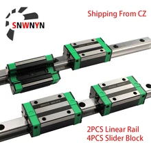 Rail de guidage linéaire carré, 2 pièces, HGR15 HGR20 1000/1200/1500mm + 4 pièces chariot à bloc coulissant HGH15CA/HGH20CA pour gravure de routeur CNC