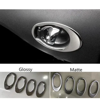 

Car Cover Stick Trim ABS Chrome Matte Door Inner Handle Handrail Armrest Bowl Frame 4pcs For Nissan NOTE 2017 2018 2019 2020