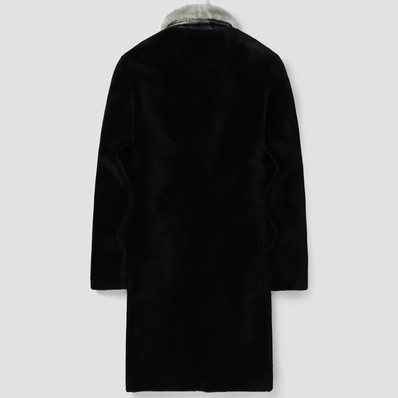 

Sheep Shearling Winter Jacket Men 100%Wool Coat Real Mink Fur Collar Streetwear Jackets Chaqueta LSY022150 MY1615