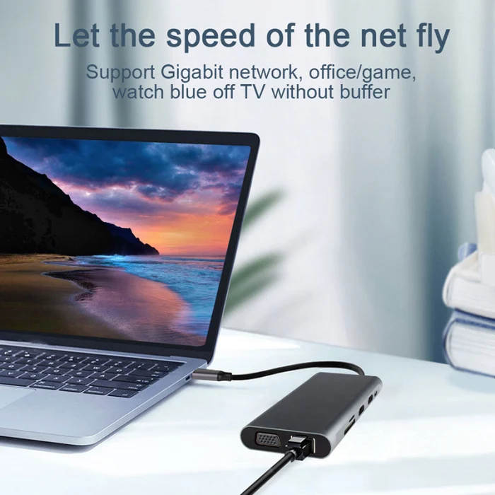 USB C концентратор для ноутбука док-станция Тип C адаптер многофункциональный для Windows компьютер@ JH