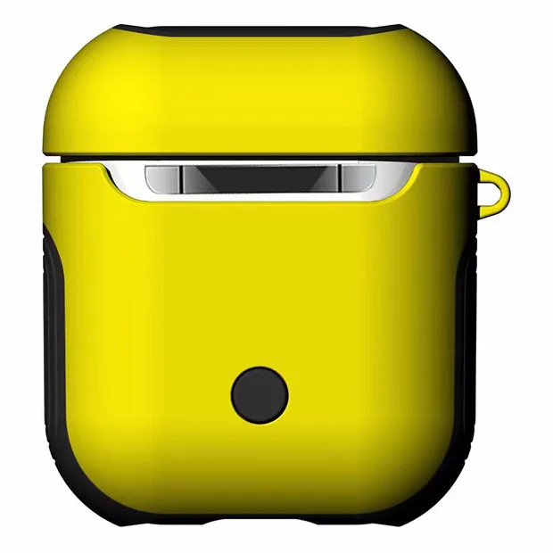 2 в 1 TPU+ PC чехол для наушников для Apple AirPods, беспроводные наушники, чехол для зарядки для AirPods, защитные аксессуары - Цвет: yellow
