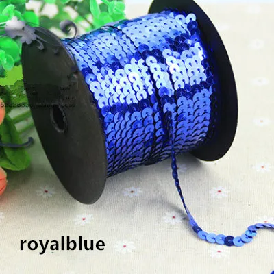 royalblue 6 мм блестки полоски, сценическая одежда, обувь шторы украшения одежды DIY аксессуары 100 ярд - Цвет: royalblue