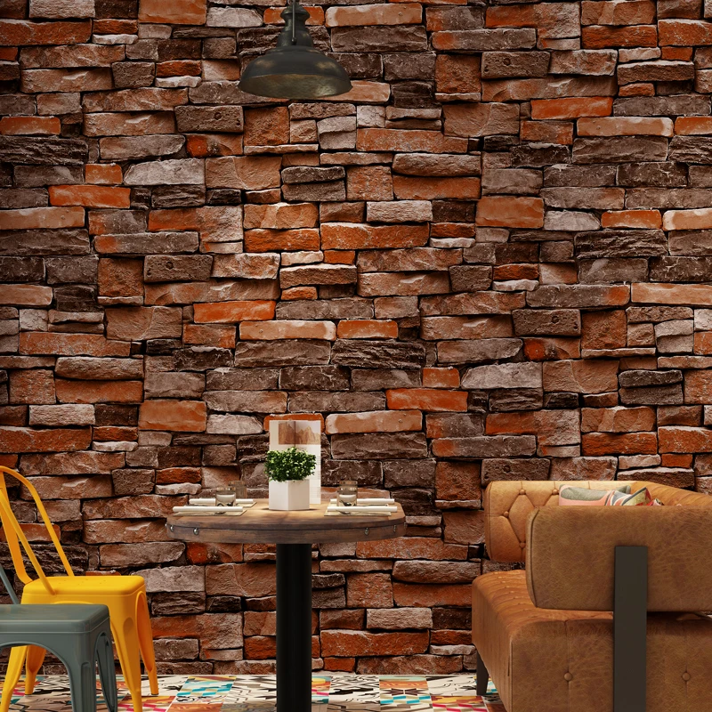 Modern Vintage 3D Brick Wallpapers Roll Personalized Wall Paper for Coofee Barber Shop Room Walls contact paper papier peint