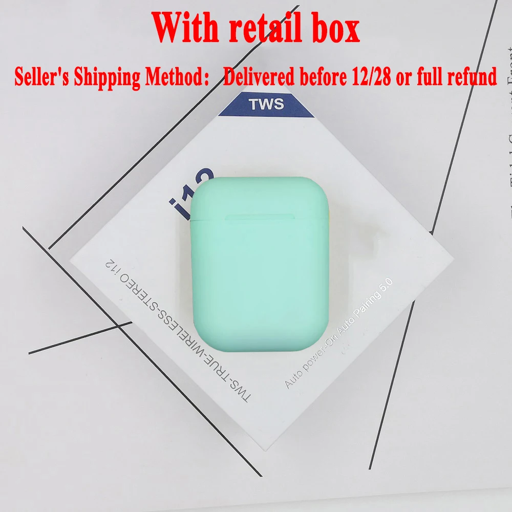 i12 Green With Box I9s i12 Tws Наушники Беспроводные Bluetooth 5,0 наушники мини наушники с микрофоном зарядная коробка спортивная Гарнитура для Xiaomi Redmi iPhone - Цвет: i12 Green With Box