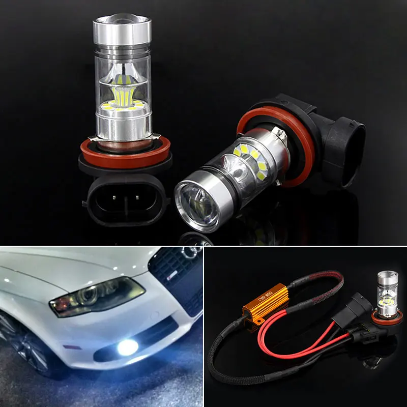 Светодиодные противотуманные фары Canbus H8 H11 для Audi A3 8P 8V A4 B6 B8 B5 A6 C6 C5 80 B7 A5 100 A7 A8 Q5 Q7 TT