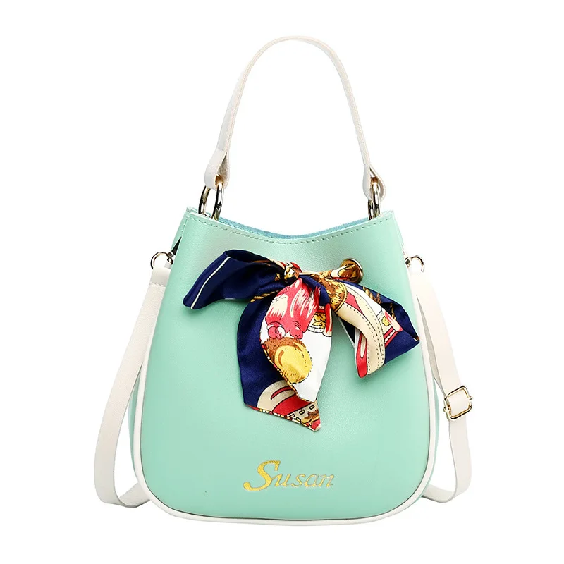 

[Sheng chuang Beauty] Simple Silk Scarves Handbag Women's 2019 New Style Versatile Contrast Color Oblique Shoulder Bag WOMEN'S B