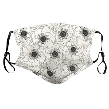 

In Stock Adult Floral Print Printing Windproof Can Put Filter Facemask Cotton Washable Reusable Facemasks Mascarilla Mondkapje