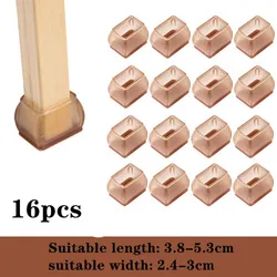 Set of 16 Non - Slip Silicone Chair Leg Caps with Felt Pads - Floor Protector and Furniture Cover (D)