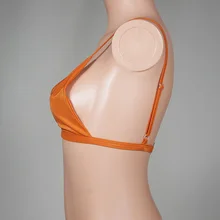 Женский сексуальный бикини, Одноцветный купальник, пуш-ап, купальник, пляжная одежда для девушек, одежда для купания, ENA88