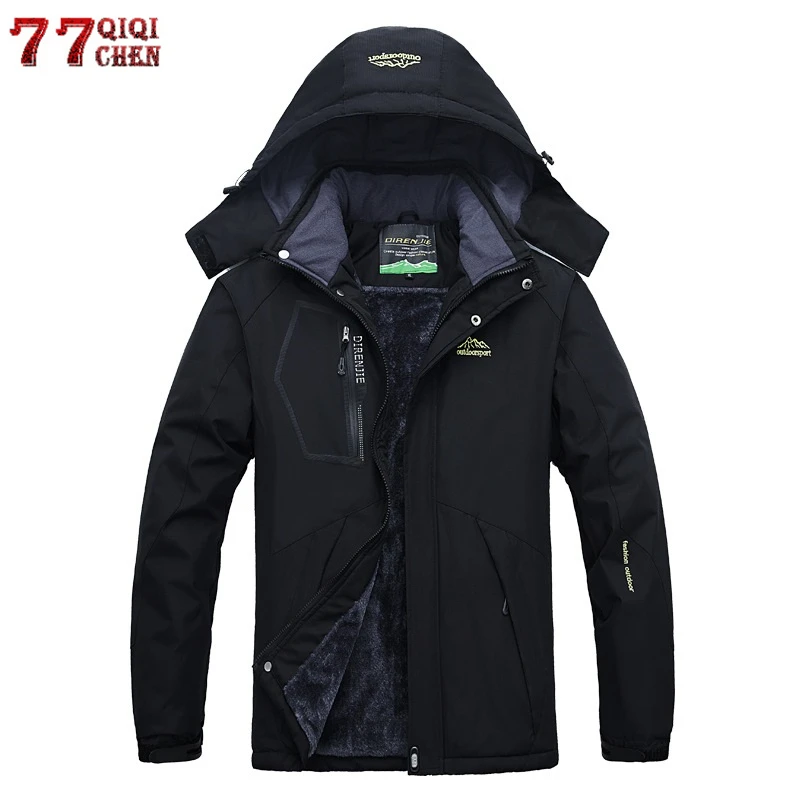 

Men's Winter Fleece Jacket Thick Velvet Warm Coat Thermal Windproof Hooded Jackets Waterproof Outwear Parka Hombre Casual Coats
