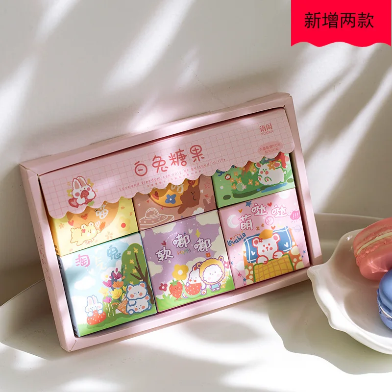 

300pcs/box Boxed Sticker Set Cloud Side Shop Series Handbook Diary DIY Decorative Sealing Sticker 6 Designs