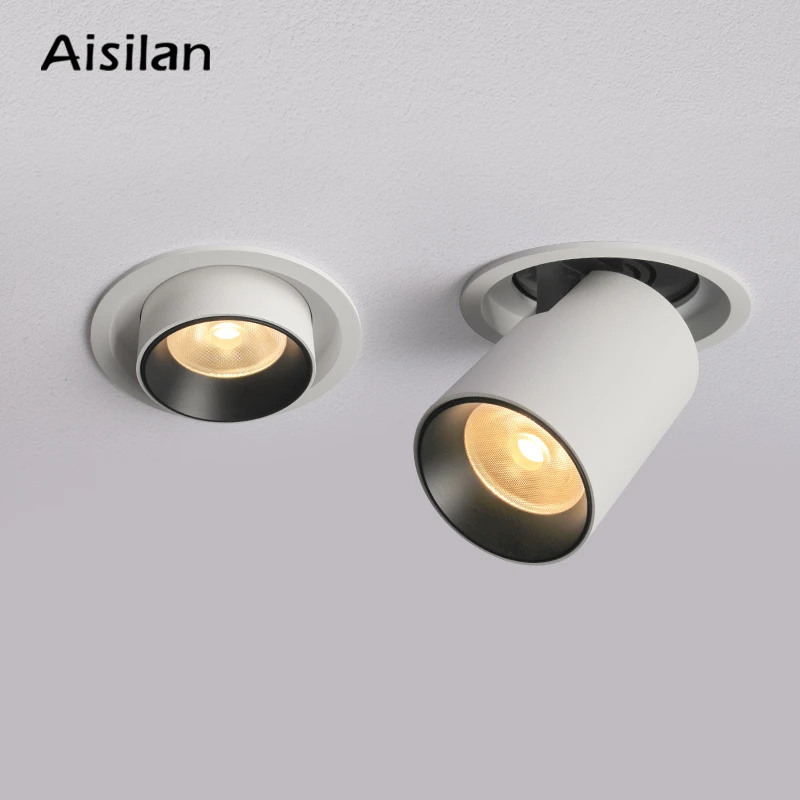 publiek halfrond draaipunt Aisilan LED Transformer downlight round extendable rotatable bendable  recessed spot light CREE COB AC90 260V|LED Downlights| - AliExpress