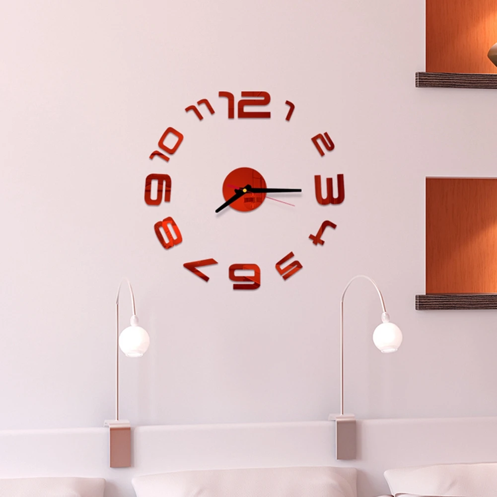 

Creative Mini Wall Clock DIY Acrylic Mirror Wall Sticker Clock Mute Clock Home Decoration