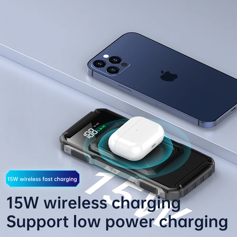 battery bank 15W Fast Qi Wireless Charger Power Bank 30000mAh 22.5W QC PD 3.0 Fast Charging for iPhone 12 Samsung S21 Huawei Xiaomi Powerbank charging bank