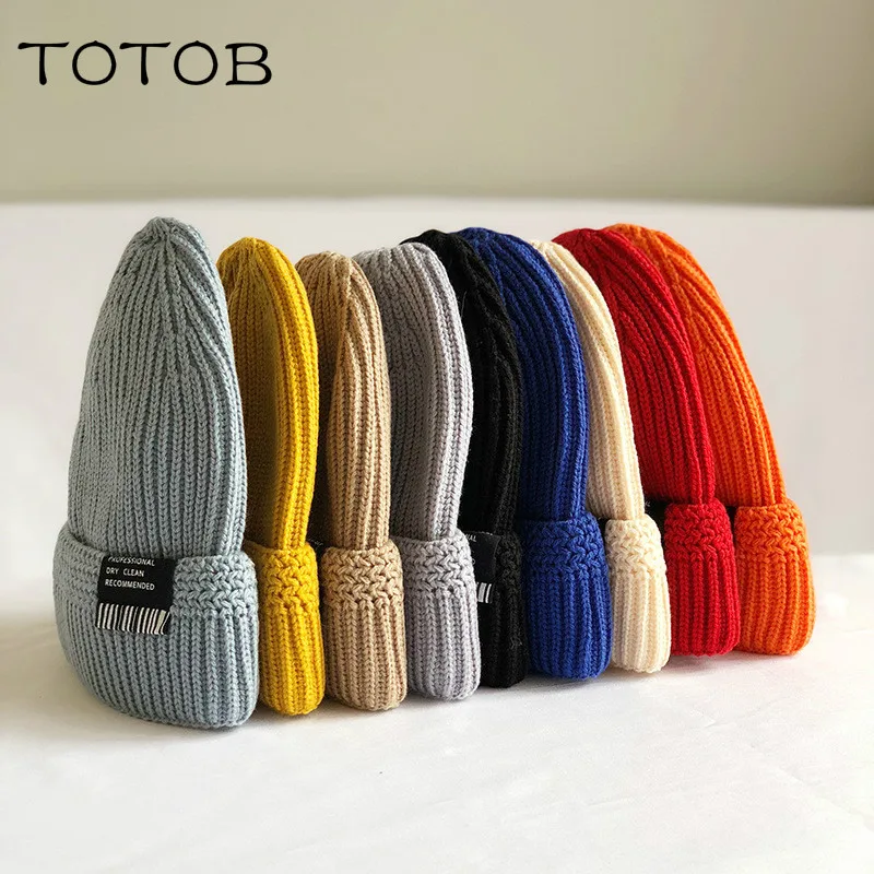

Pure color wild patch wool hat female autumn and winter Korean warm cold hat wild retro knitted hat landlord hat men beanies