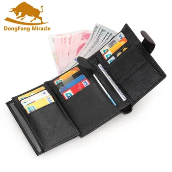 

Casual men wallets genuine leather wallet hasp wallets with coin pocket purse card holder for men carteira