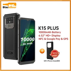 OUKITEL – téléphone portable K15 Plus, écran de 6.52 pouces, SmartPhone, mémoire de 3GB et 32GB de ROM, quadricœur, Android 10, MT6761, caméra de 13mp, NFC, batterie de 10000mAh 