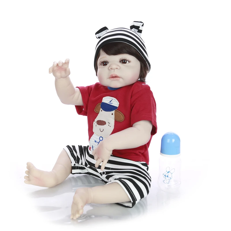 KEIUMI куклы Reborn Baby Toy 23 ''57 см полный силиконовый корпус виниловая Реалистичная Детская кукла мальчик игрушка в Sao Paulo дети подарок на день рождения