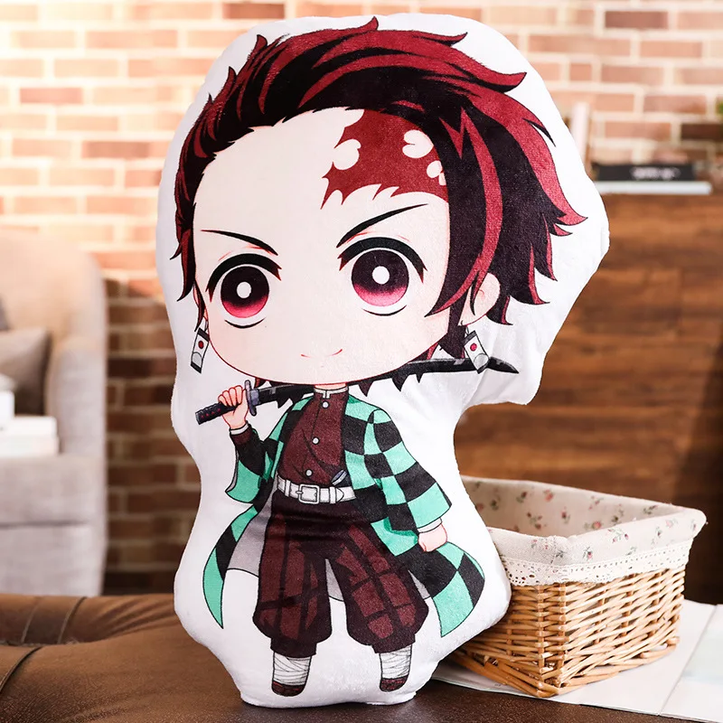 A Милое Аниме демон Slayer: Kimetsu no Yaiba Kamado Tanjiro Подушка Мягкая кукла две стороны плюшевый подарок на день рождения для детей девочек - Цвет: A