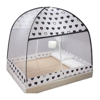 

Folding Mosquito Net Polyester Mongolian Yurt Mosquito Net Student Bed Netting Girl Room Bed Tent Print Mosquito Canopy 1.5/1.8M