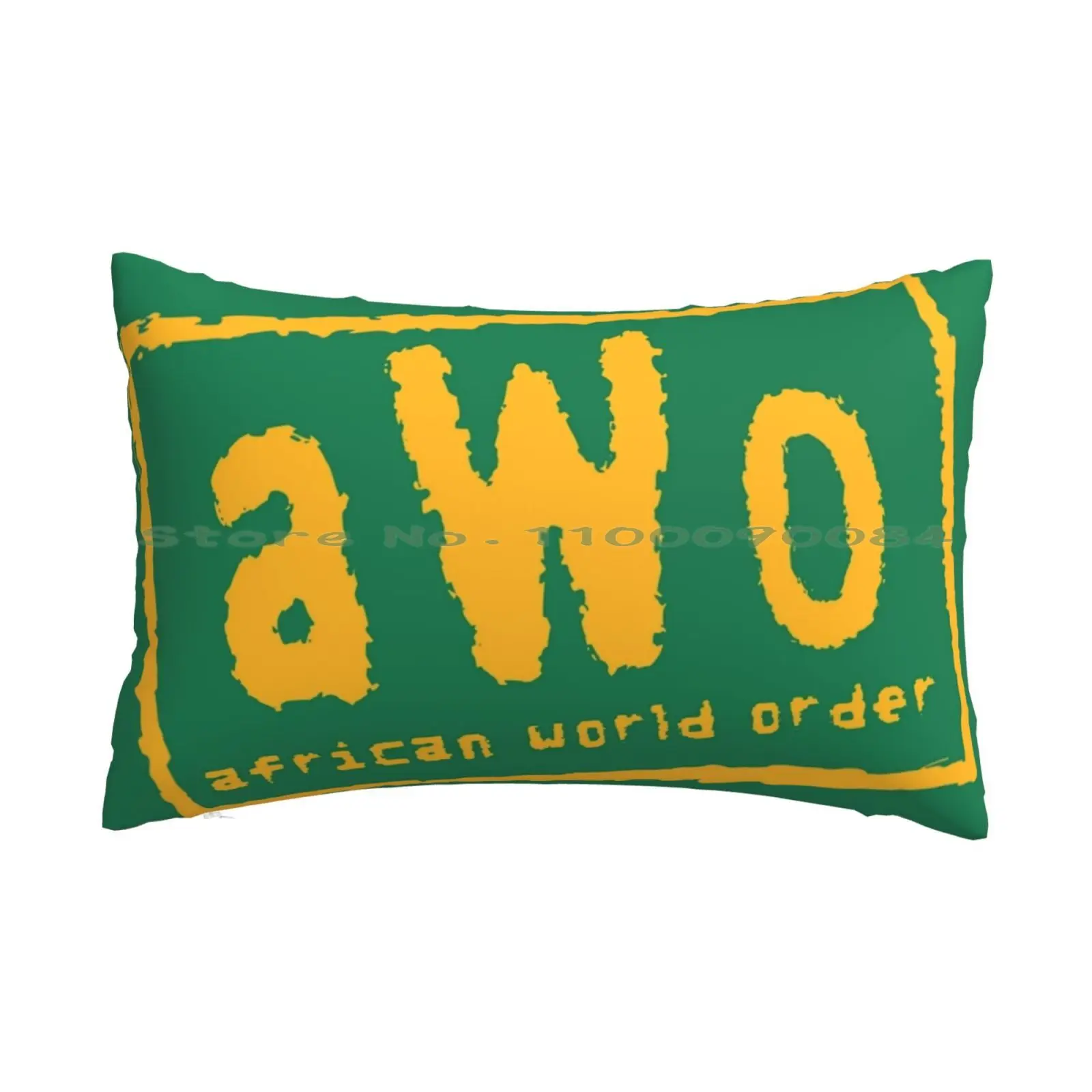 

African World Order-Green & Gold Pillow Case 20x30 50*75 Sofa Bedroom Dogs I Woof U I Love You I Woof You Long Rectangle