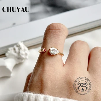 

Chuyau 925 Sterling Silver Oval Zircon Rings For Fashion For Women Simple 925 Silve Jewelry Gift Fine Silver Jewelry Wholesale