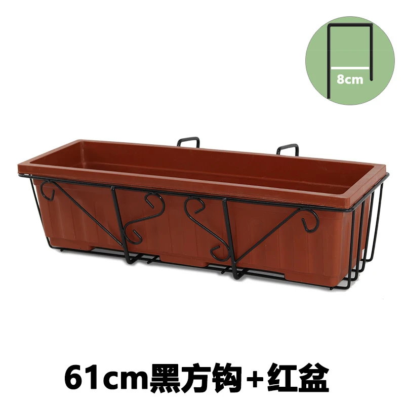 basinwithouttray Прямоугольник Выращивание овощей цветочный горшок простота железная рама подвеска балкон Выращивание овощей клубника бассейна пилоны - Цвет: basinwithouttray