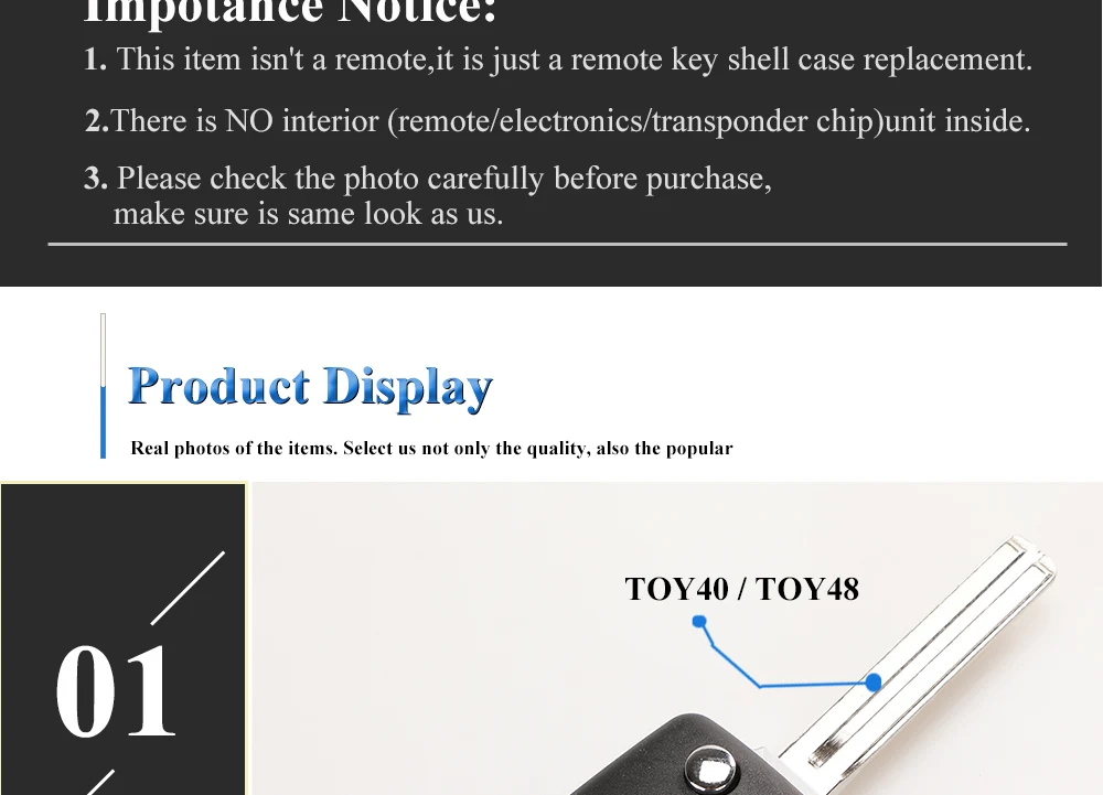 Jinyuqin 10 pezzi VA2 Toy48 Toy43 Flip pieghevole chiave a distanza Shell per Toyota Levin Camry Reiz Highlander Corolla Key Case 2/3 pulsante - H8caaf652d8f8499e9070a02b6f1fe663v