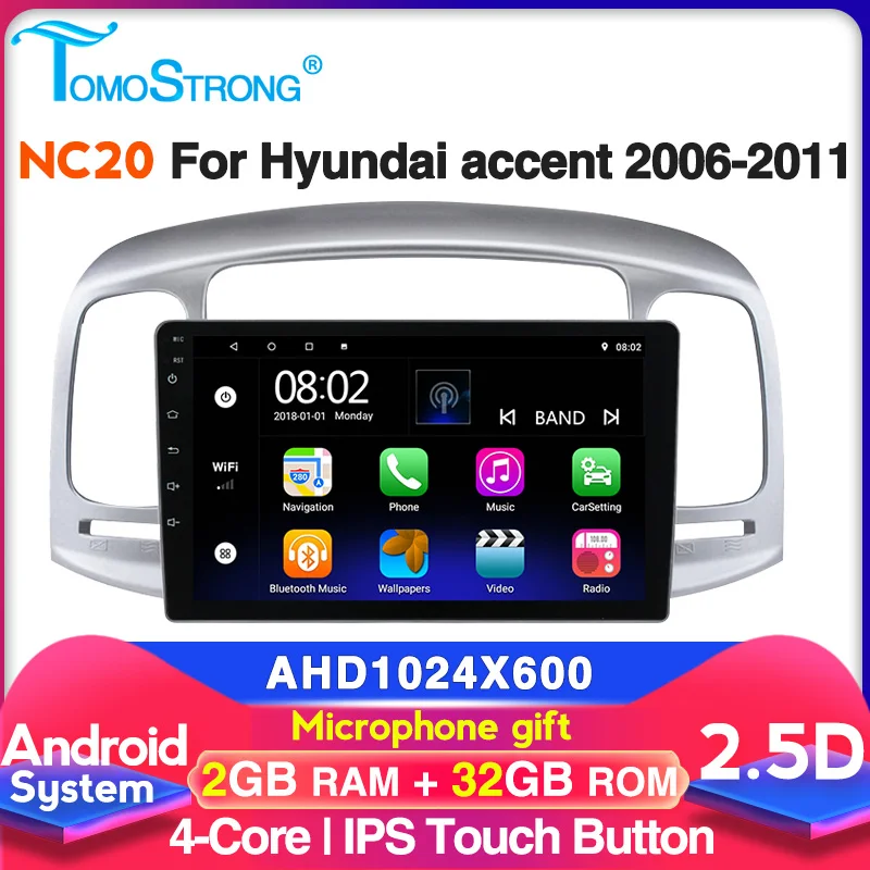 Автомобильный радиоплеер Android для Hyundai Accent 2006 2007 2008 2009 2010 2011 Автомобильная