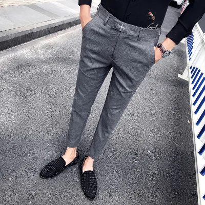 princess polly baby blue dress Gray Mens Plaid Suit Pants Business Casual Trouser... – Vicedeal