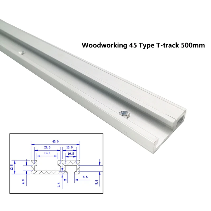 Желоб из алюминиевого сплава Т-треки модель 45 т слот и стандартный Торцовочная дорожка стоп для верстака маршрутизатор стол Деревообрабатывающие инструменты - Цвет: 500mm